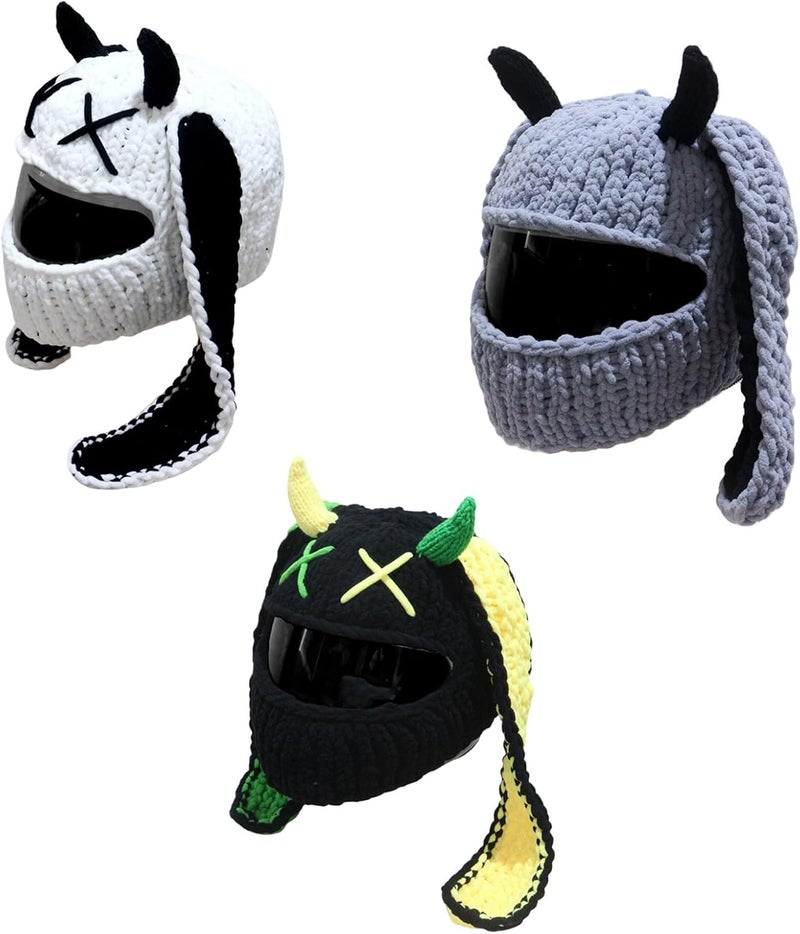 GORBUS Popular Motorcycle Helmets Covers Funny Rabbits Ear Plush Helmets Full Face Protective Covers for Fun Rides and Gifts - Image 5